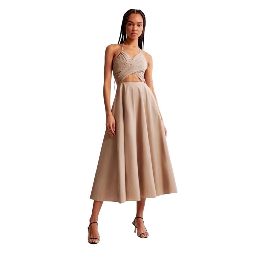 Abercrombie - NWT Crossover Bodice Midi Dress Sz XLP - Picture 1 of 9